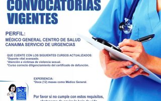 Convocatorias- Médico General Centro de Salud Canaima Servicio de Urgencias