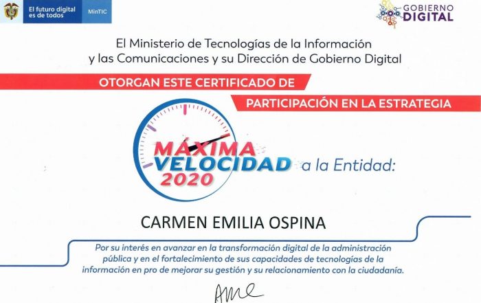 Participaci&oacute;n en el Concurso M&aacute;xima Velocidad 2020