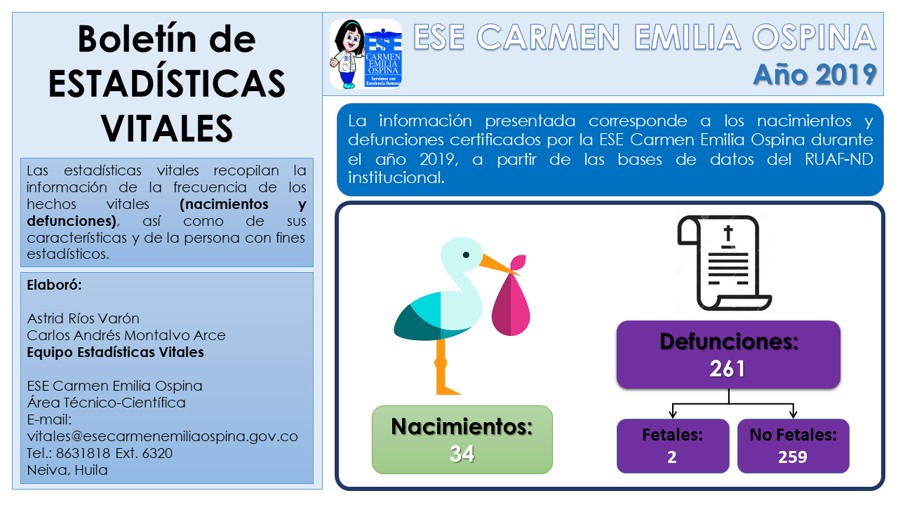 Boletín De Estadísticas Vitales 2019 – ESE Carmen Emilia Ospina