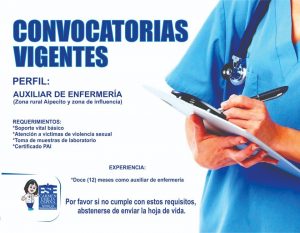Convocatorias Laborales - Auxiliar de Enfermería
