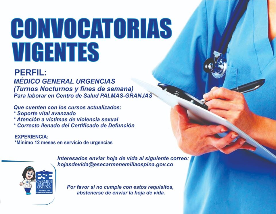 Convocatorias Laborales - Medico General Urgencias