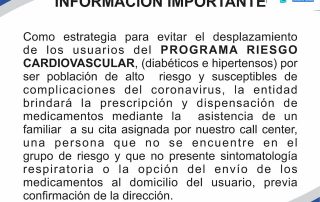 Información Dirigida a Usuarios del Programa Riesgo Cardiovascular de la ESE CEO