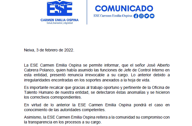 Resoluci&oacute;n Cambio Horario