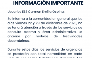 Información importante